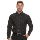 Men's Haggar Classic-fit Stretch Poplin Button-down Shirt, Size: Medium, Black