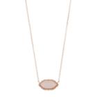 Rose Gold Tone Sterling Silver Rose Quartz Pendant Necklace, Women's, Pink