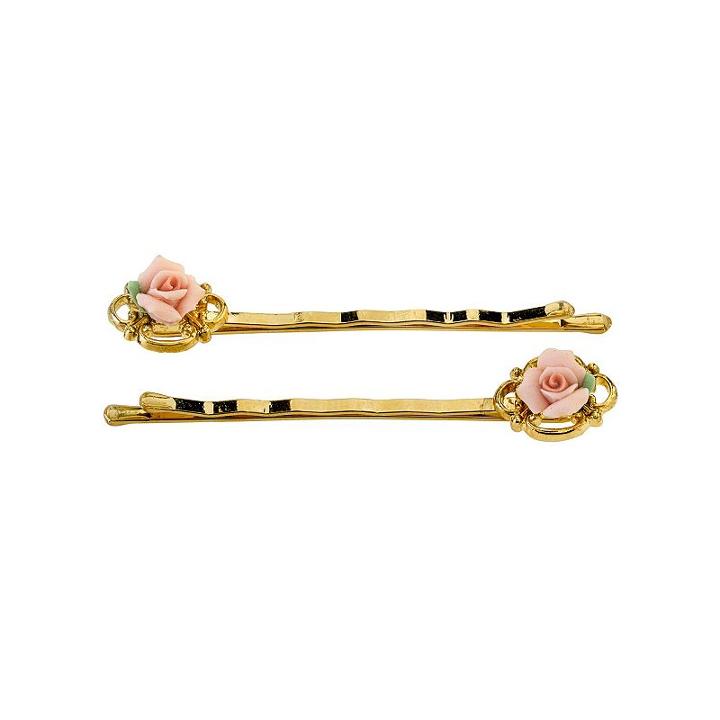 Downton Abbey Rose Bobby Pin Set, Women's, Pink