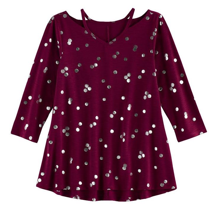 Girls 7-16 So&reg; 3/4-sleeve Strappy Legging Tee, Size: 14, Med Purple