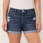 Women's Lc Lauren Conrad Cuffed Jean Shorts, Size: 6, Light Blue