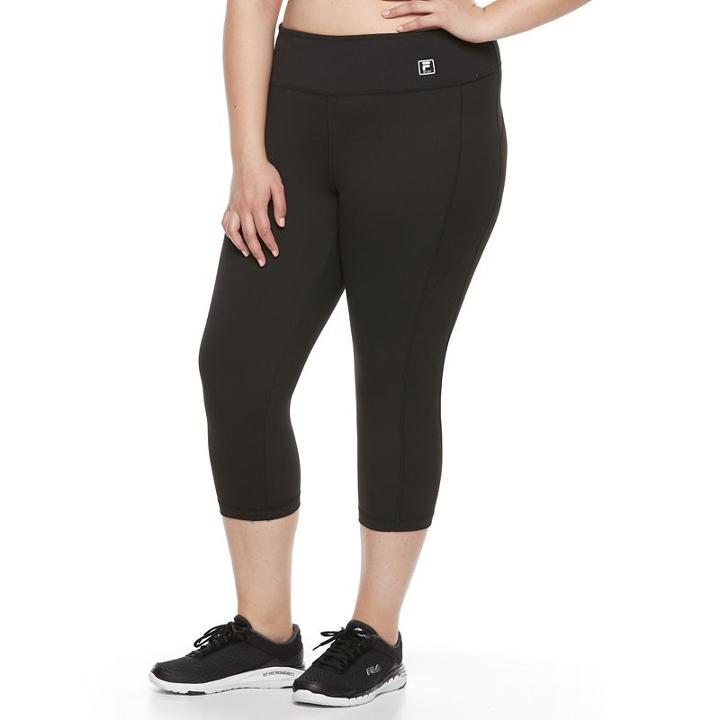 Plus Size Fila Sport&reg; Slim Straight Yoga Capris, Women's, Size: 1xl, Black