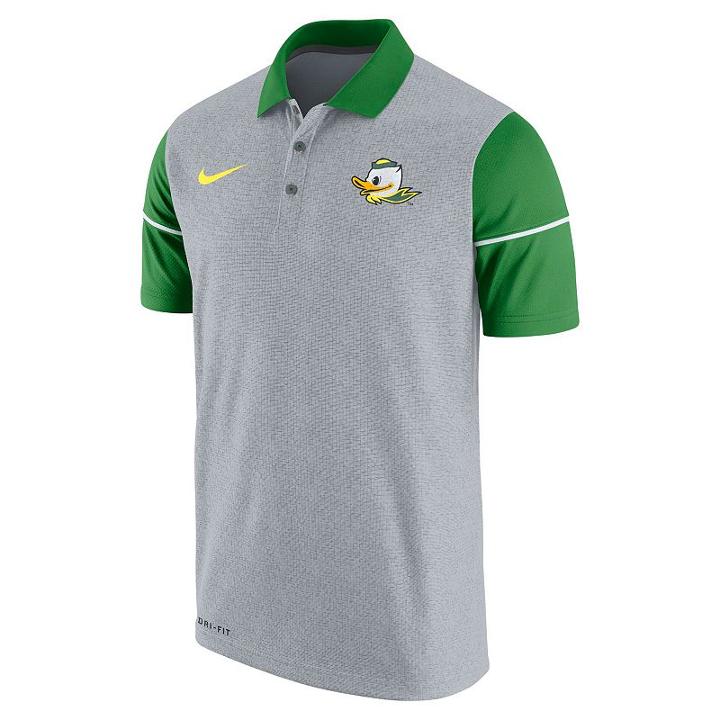 Men's Nike Oregon Ducks Sideline Dri-fit Polo, Size: Xl, Grey