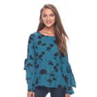 Women's Apt. 9&reg; Bell Sleeve Top, Size: Xl, Turquoise/blue (turq/aqua)