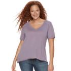 Plus Size Rock & Republic&reg; Boyfriend Tee, Women's, Size: 1xl, Red/coppr (rust/coppr)
