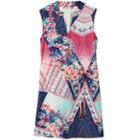 Girls 7-16 Speechless Mandarin Collar Mixed Print Belted Sheath Dress, Girl's, Size: 16, Lt Green