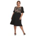 Plus Size Chaya Floral Ruffle-sleeve Dress, Women's, Size: 14 W, Oxford