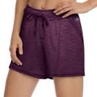 Women's Champion Heathered Jersey Shorts, Size: Small, Drk Purple