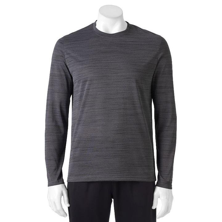 Men's Fila Sport&reg; Long-sleeve Performance Tee, Size: Xxl, Grey