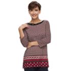 Women's Dana Buchman Embellished Print Tunic, Size: Small, Red