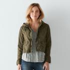 Women's Sonoma Goods For Life&trade; Twill Utility Jacket, Size: Medium, Dark Green