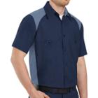 Big & Tall Red Kap Classic-fit Motorsports Colorblock Button-down Shirt, Men's, Size: Xl Tall, Multicolor
