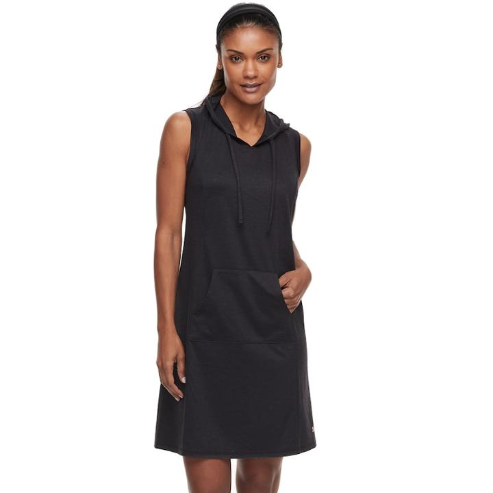 Petite Tek Gear&reg; Hooded Sleeveless Dress, Women's, Size: S Petite, Black