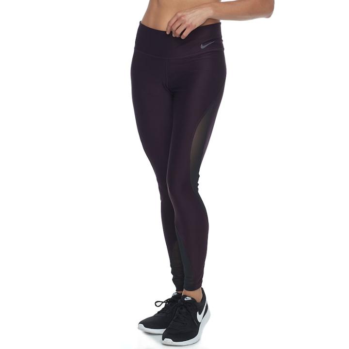 Women's Nike Power Training Mesh Tights, Size: Xl, Grey (charcoal)