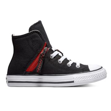 Kids' Converse Chuck Taylor All Star Pull Zip High Top Shoes, Size: 6, Black