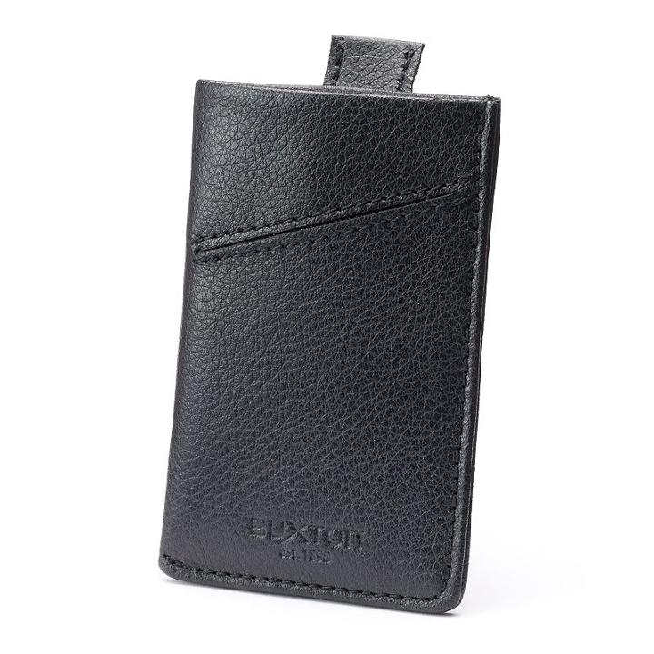 Buxton Addison Rfid-blocking Leather Pull-tab Cash & Card Case Wallet, Men's, Black