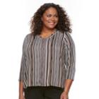 Plus Size Dana Buchman High-low V-neck Top, Women's, Size: 1xl, Black