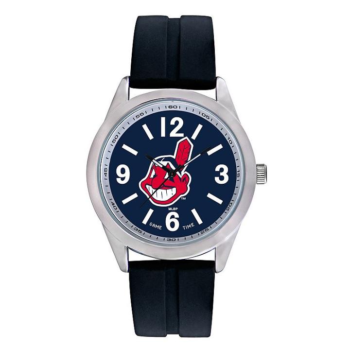 Men's Game Time Cleveland Indians Varsity Watch, Black