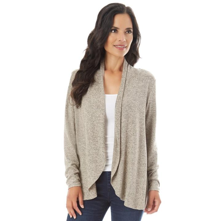 Women's Apt. 9&reg; Ruched Sleeve Open-front Cardigan, Size: Xs, White
