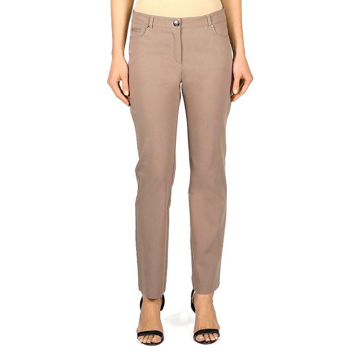 Women's Larry Levine 5-pocket Millennium Pant, Size: 14, Beige Oth