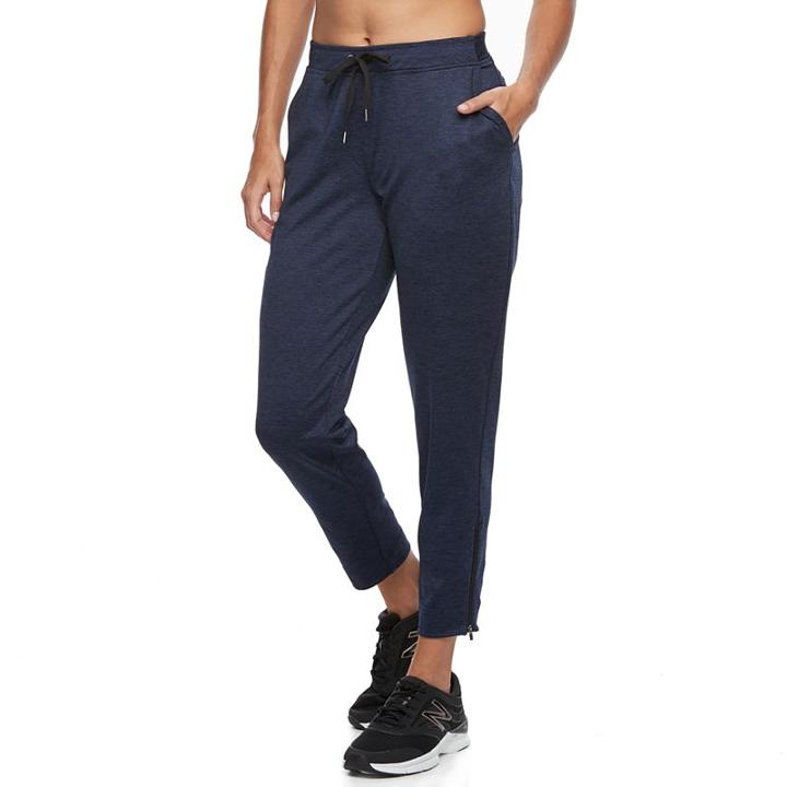 Women's Tek Gear&reg; Zipper Ankle Pants, Size: Large, Dark Blue