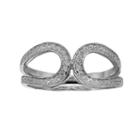 Primrose Sterling Silver Cubic Zirconia Double Loop Ring, Women's, Size: 8, Grey