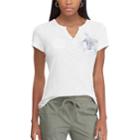 Women's Chaps Button-accent Tee, Size: Xl, White