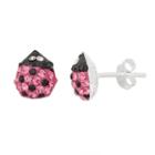 Junior Jewels Kids' Sterling Silver Crystal Ladybug Earrings, Girl's