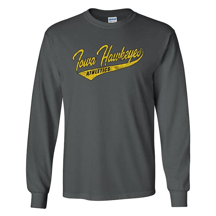 Men's Iowa Hawkeyes Mcfly Long-sleeve Tee, Size: Xxl, Grey (charcoal)