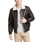 Men's Dockers Maverick Faux-leather Aviator Bomber Jacket, Size: Small, Dark Brown