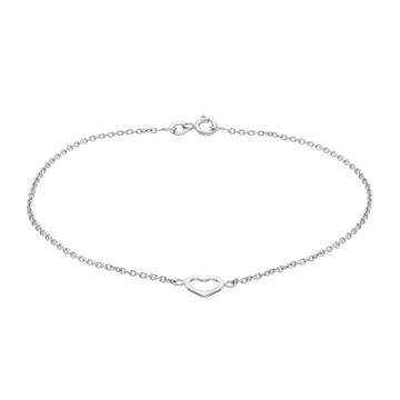 Sterling Summer Heart Charm Anklet, Women's, Size: 9, Silver