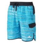 Men's Adidas Tv Noise Microfiber Volley Swim Trunks, Size: Medium, Turquoise/blue (turq/aqua)