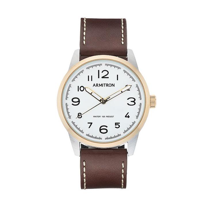Armitron Men's Two Tone Leather Watch - 20/5126svttbn, Brown