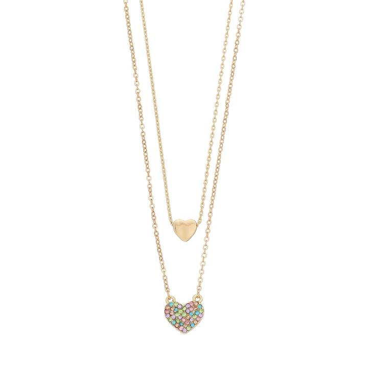 Lc Lauren Conrad Layered Heart Necklace, Women's, Multicolor