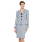 Women's Le Suit Tweed Suit Jacket & Skirt Set, Size: 16, Med Blue