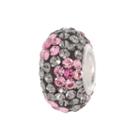 Individuality Beads Sterling Silver Crystal Flower Bead, Women's, Pink