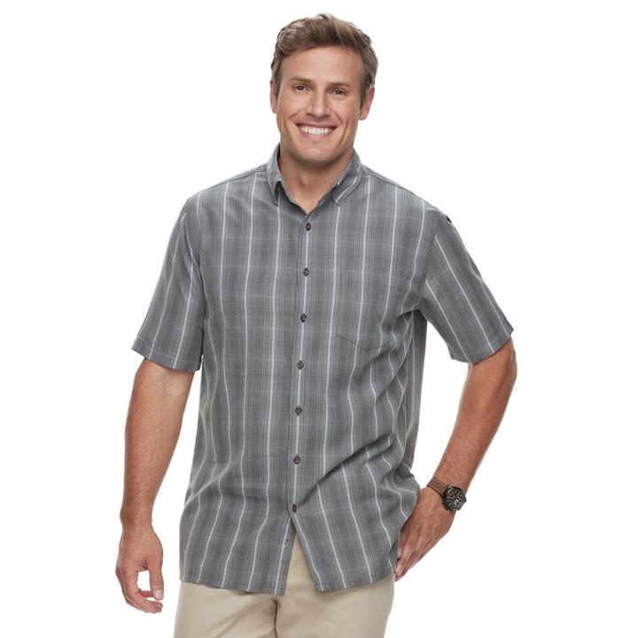 Big & Tall Croft & Barrow&reg; Regular-fit Microfiber Woven Easy-care Button-down Shirt, Men's, Size: 2xb, Dark Grey