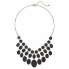 Apt. 9&reg; Glittery Black Oval Statement Necklace, Women's