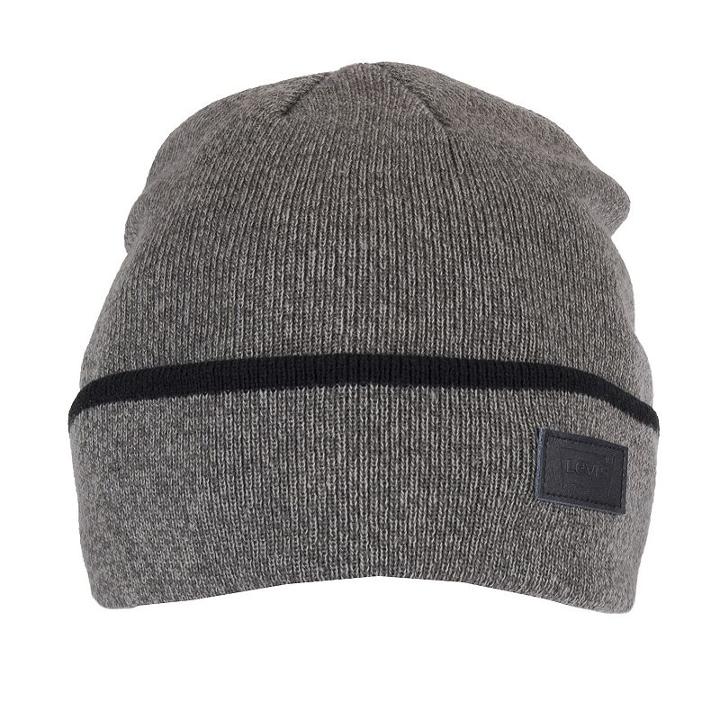 Men's Levi's&reg; Striped Heathered Beanie, Dark Grey