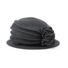 Scala Knit Wool Flower Cloche Hat, Women's, Grey