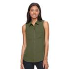 Women's Apt. 9&reg; Split-back Sleeveless Blouse, Size: Medium, Green