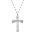 Sterling Silver 1/5 Carat T.w. Diamond Cross Pendant Necklace, Women's, Size: 18, White