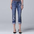 Women's Simply Vera Vera Wang Roll Cuff Capri, Size: 16, Light Blue