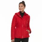 Women's Weathercast Hooded Quilted Anorak Jacket, Size: Small, Med Red