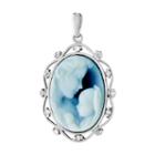 14k White Gold Agate And Diamond Accent Heaven's Gift Pendant, Women's, Blue