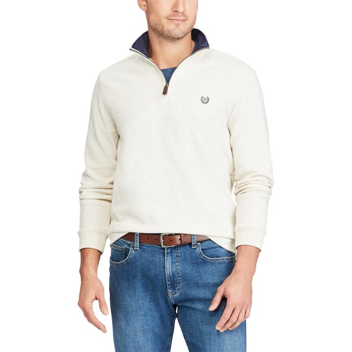 Big & Tall Chaps Regular-fit Quarter-zip Pullover, Men's, Size: 4xb, Natural
