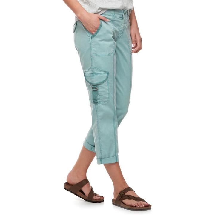 Women's Sonoma Goods For Life&trade; Ultra Comfortwaist Utility Capri Pants, Size: 8, Med Blue