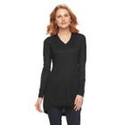 Women's Apt. 9&reg; V-neck Tunic Sweater, Size: Small, Black