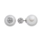 Simply Vera Vera Wang Simulated Pearl Front Back Stud Earrings With Swarovski Crystals, Women's, White