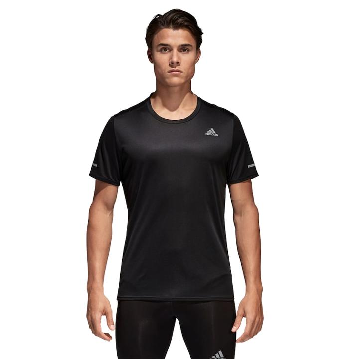 Men's Adidas Running Tee, Size: Large, Black